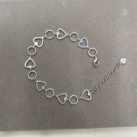 Pulseira coração e círculo