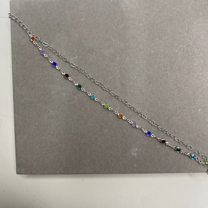 Pulseira 2 em 1 - corações e pedras coloridas