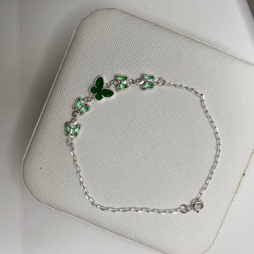 Pulseira de borboletas verdes