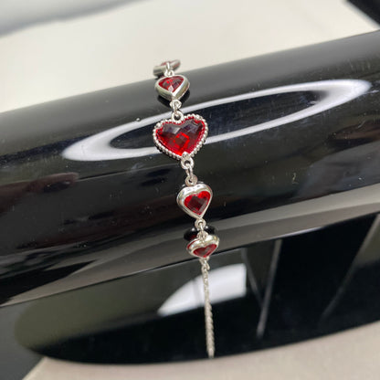 Pulseira de corações vermelho