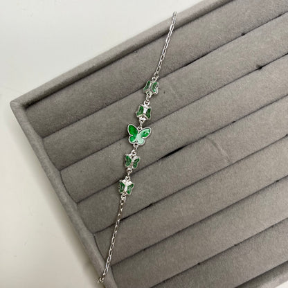 Pulseira de borboletas verdes