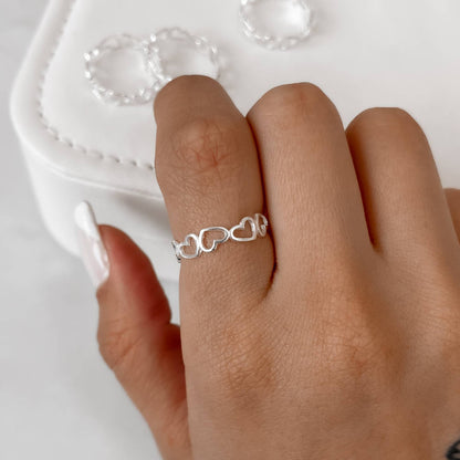 Anel Corações de lado Vazados - Elara