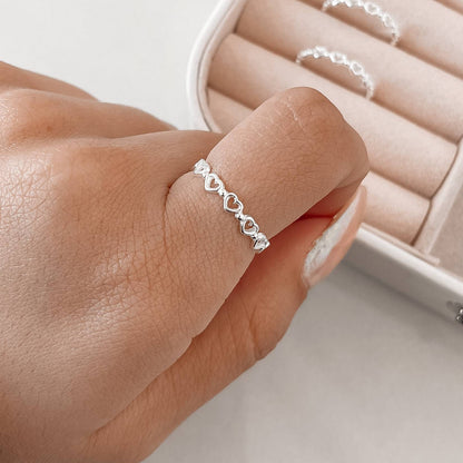 Anel Corações vazados e Bolinhas Mini - Elara