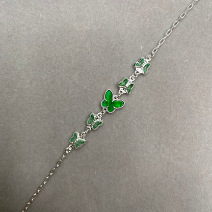 Pulseira de borboletas verdes
