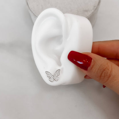 Brinco Borboleta Cravejado - Elara