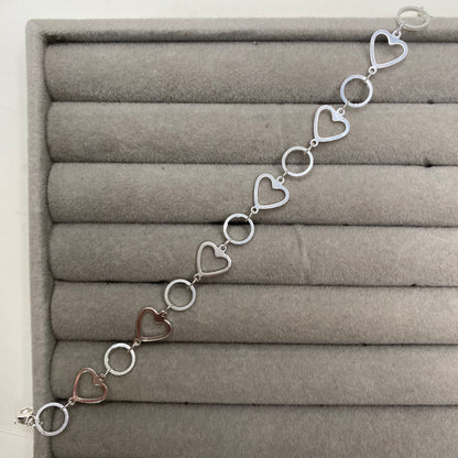 Pulseira coração e círculo